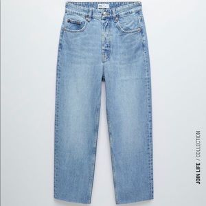 Zara straight leg high rise jeans